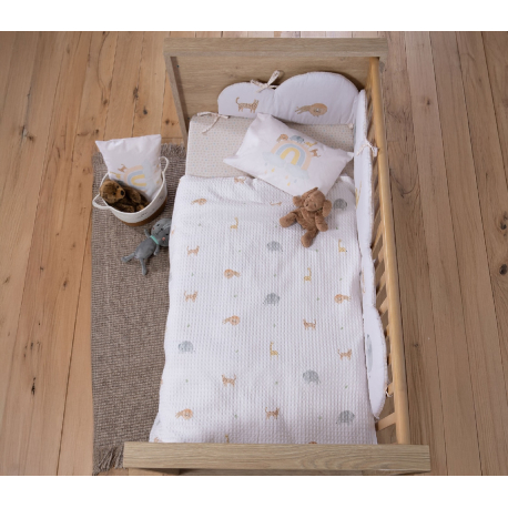 Κουβέρτα πικέ αγκαλιάς Nef-Nef Homeware Jungle In Motion 80x110 cm