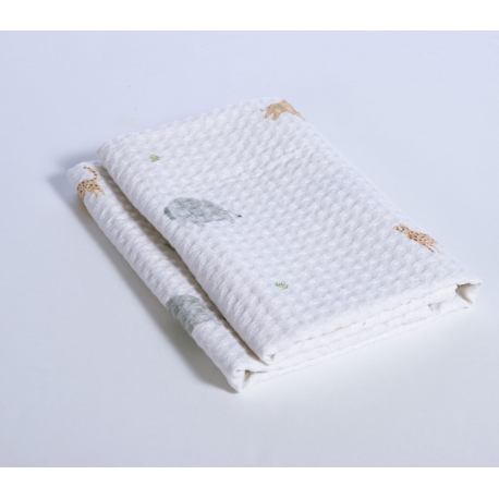 Κουβέρτα πικέ αγκαλιάς Nef-Nef Homeware Jungle In Motion 80x110 cm