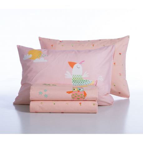 Σεντόνια μονά 3τμχ Nef-Nef Homeware Birds Mania