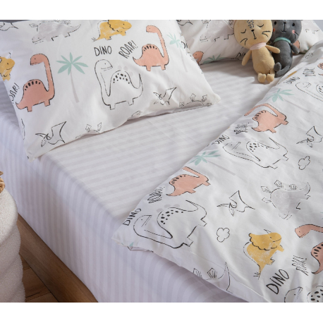 Σεντόνια μονά 3τμχ Nef-Nef Homeware Dinosaur Art