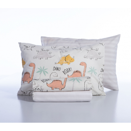 Σεντόνια μονά 3τμχ Nef-Nef Homeware Dinosaur Art