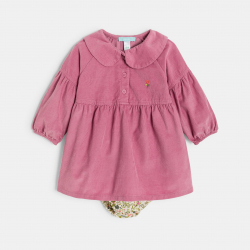 Obaibi Φόρεμα από κοτλέ βελούδο ροζ για μωρά κοριτσάκια