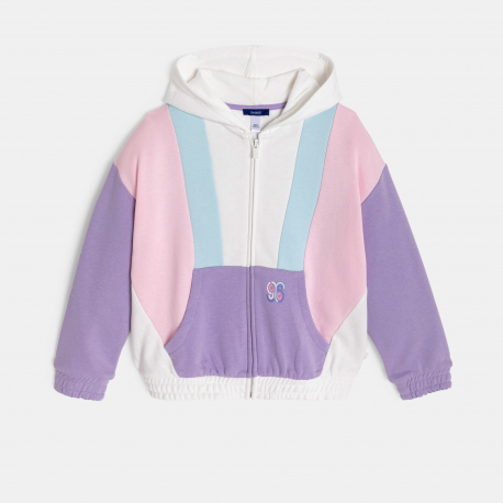 Okaidi Sweat zippe a capuche multicolore fille