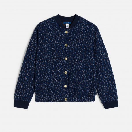 Okaidi Ζακέτα teddy μπλε εμπριμέ για κορίτσια