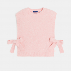 Okaidi Πουλόβερ πόντσο, αμάνικο ροζ για κορίτσια