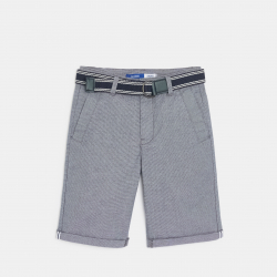 Okaidi Βερμούδα chino μονόχρωμη με ζώνη για αγόρια