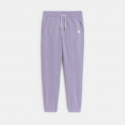 Okaidi Παντελόνι φόρμας από χνουδωτό ύφασμα,μονόχρωμο, βιολετί για κορίτσια