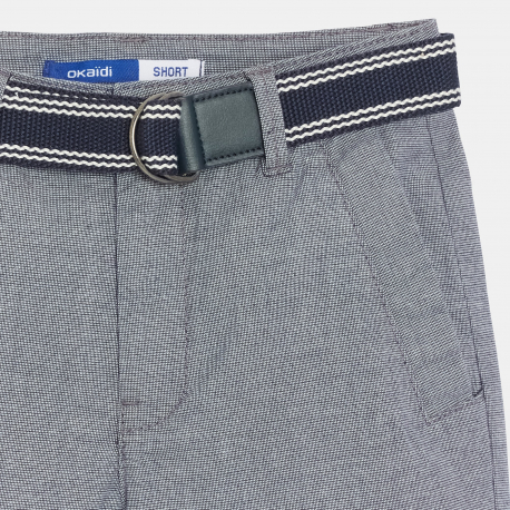 Okaidi Βερμούδα chino μονόχρωμη με ζώνη για αγόρια