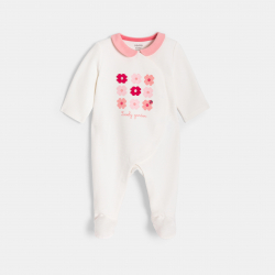 Obaibi Dors-bien blanc motif fleuri bebe fille