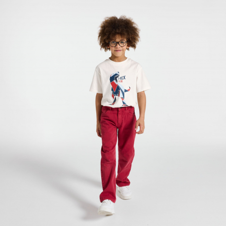 Okaidi T-shirt dinosaure blanc garcon