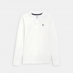 Okaidi Μπλούζα πόλο μακρυμάνικη, από βαμβακερό πικέ ύφασμα, μπλε για αγόρια