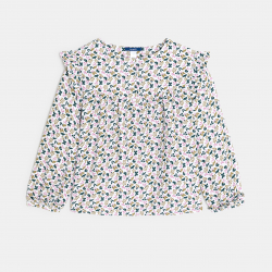 Okaidi Μπλούζα με βολάν με τυπωμένα σχέδια γκρι για κορίτσια