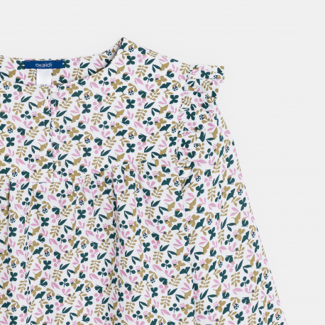 Okaidi Μπλούζα με βολάν με τυπωμένα σχέδια γκρι για κορίτσια