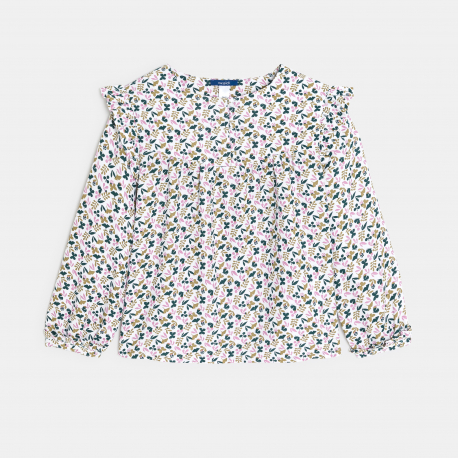 Okaidi Μπλούζα με βολάν με τυπωμένα σχέδια γκρι για κορίτσια