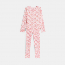 Okaidi Πιτζάμα 2 τεμαχίων από μακό με γραμμές λεοπάρ ροζ