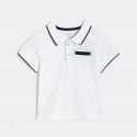 Obaibi Polo en maille a pois blanc bebe garcon
