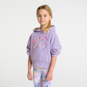 Okaidi Sweat a capuche brode mauve fille