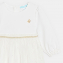 Obaibi Robe chic bi-matiere blanche bebe fille