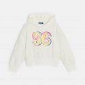 Okaidi Sweat a capuche brode blanc fille