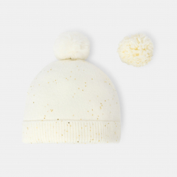 Okaidi Σκουφάκι με παγέτες εκρού για κορίτσια