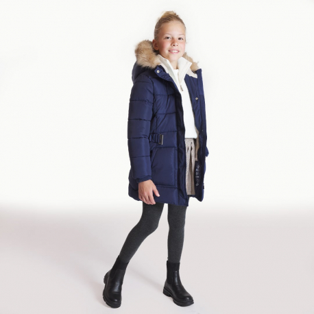 Okaidi Παλτό Parka καπιτονέ αδιάβροχο μπλε για κορίτσια
