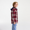 Okaidi Πουκάμισο μπουφάν καρό με κουκούλα κόκκινο για αγόρια