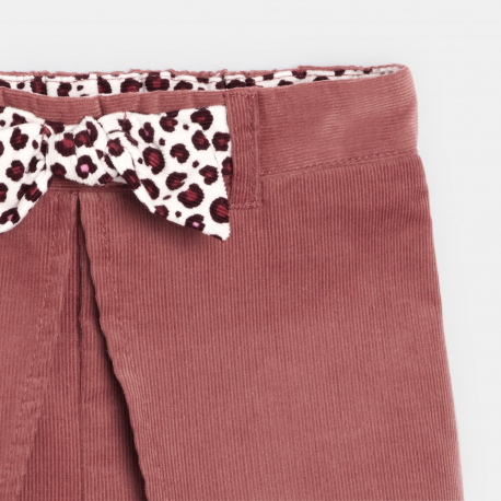 Obaibi Σορτς με φύλλα από κοτλέ βελούδο σε σκούρο ροζ για μωρά κοριτσάκια