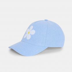 Okaidi Casquette motif fleur en sequins bleu ciel Fille