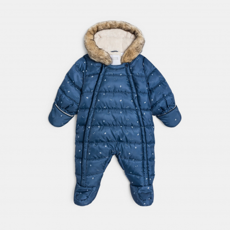 Obaibi Βρεφική φόρμα εξόδου μπλε με γούνα