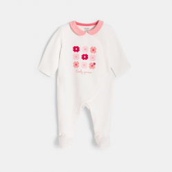 Obaibi Dors-bien blanc motif fleuri bebe fille