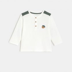 Obaibi Μπλούζα μακρυμάνικη, λευκή, για μωρά αγοράκια