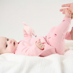 Obaibi Πουλόβερ και παντελόνι πλεκτά φλοράλ ροζ για νεογέννητα κοριτσάκια