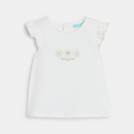 Obaibi Ensemble bleu imprime fleuri bebe fille