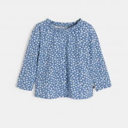 Obaibi Μπλούζα με λουλούδια και φρούτα μπλε για μωρά κοριτσάκια
