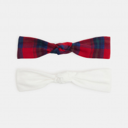 Obaibi Κορδέλα κεφαλής με δέσιμο, με ιδιαίτερο σχέδιο, κόκκινη για μωρά κοριτσάκια (σετ