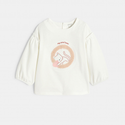 Obaibi Μπλούζα με γατάκια λευκή για μωρά κοριτσάκια