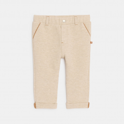 Obaibi Pantalon souple en maille beige bebe garcon
