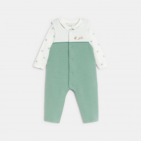 Obaibi Φόρμα ολόσωμη &amp; κορμάκι με μοτίφ σκύλος πράσινη για μωρά αγοράκια