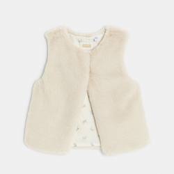 Okaidi Μπολερό από οικολογική γούνα λευκό για κορίτσια