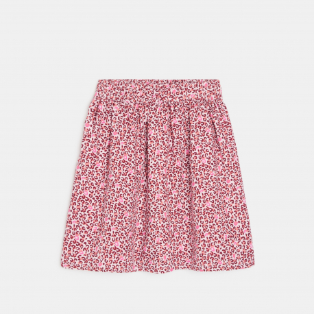 Okaidi Φούστα που δεν κολλά στο σώμα με τυπωμένα μοτίφ λεοπάρ ροζ για κορίτσια