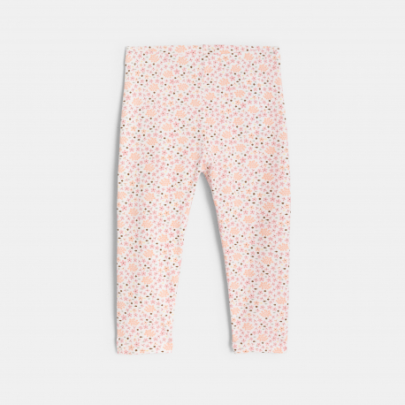Obaibi Legging orange imprime fleuri bebe fille
