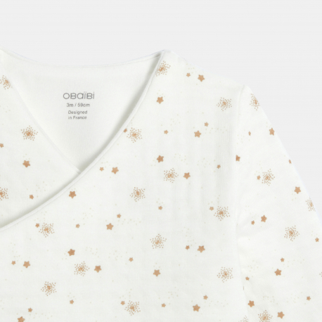 Obaibi Σύνολο από 3 βαμβακερά κομμάτια αστέρια λευκό για νεογέννητα αγοράκια