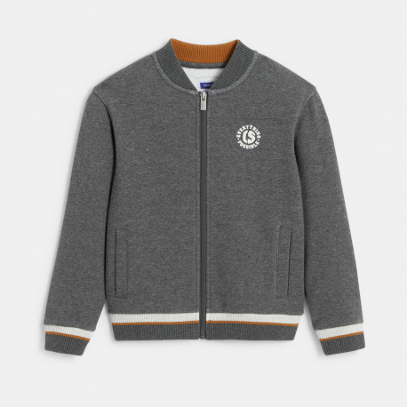 Okaidi Φούτερ teddy με φερμουάρ, γκρι για αγόρια