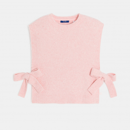 Okaidi Πουλόβερ πόντσο, αμάνικο ροζ για κορίτσια