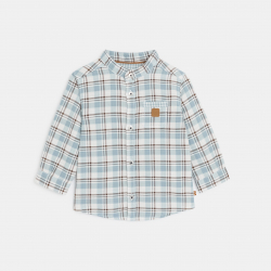 Obaibi Πουκάμισο καρό βαμβακερό μπλε για μωρά αγοράκια