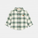 Obaibi Πουκάμισο μπουφάν με επένδυση φλις, καρό πράσινο για μωρά αγοράκια