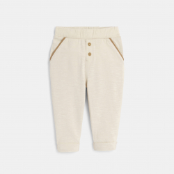 Obaibi Pantalon jersey leger beige bebe garcon