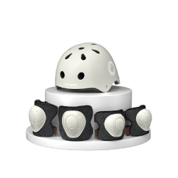 Σετ ασφαλείας Lecoco® με κράνος, επιγωνατίδες και περιαγκωνίδες Λευκό