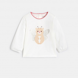 Obaibi Μπλούζα μακρυμάνικη με μοτίφ ζώα μπεζ για μωρά κοριτσάκια