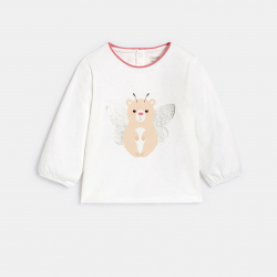 Obaibi Μπλούζα μακρυμάνικη με μοτίφ ζώα μπεζ για μωρά κοριτσάκια